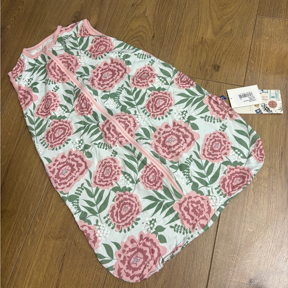Kickee Pants NWT Sleepsack Sleeping Bag Pink Floral 0.3 TOG Bamboo 0-6M